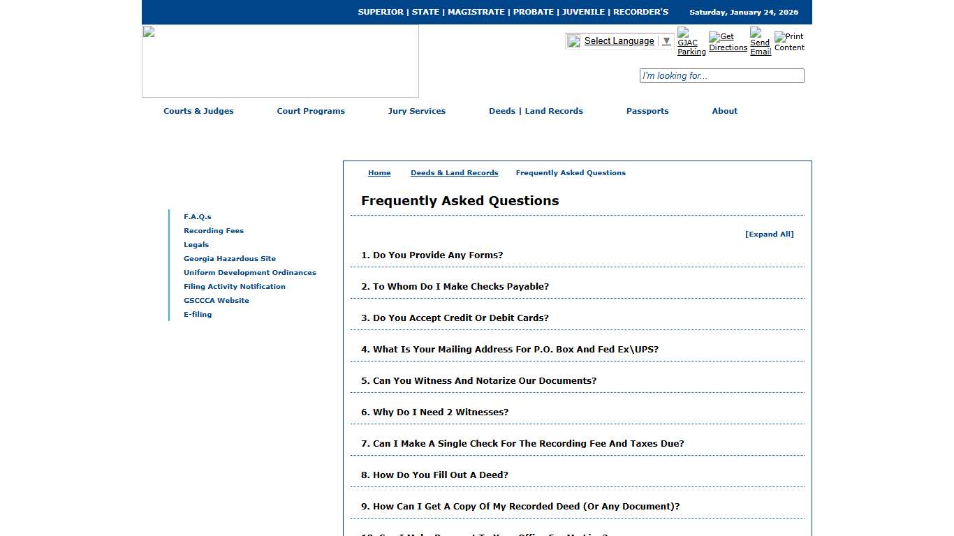 Gwinnett County Courts - Deeds & Land Records - Frequently Asked Questions